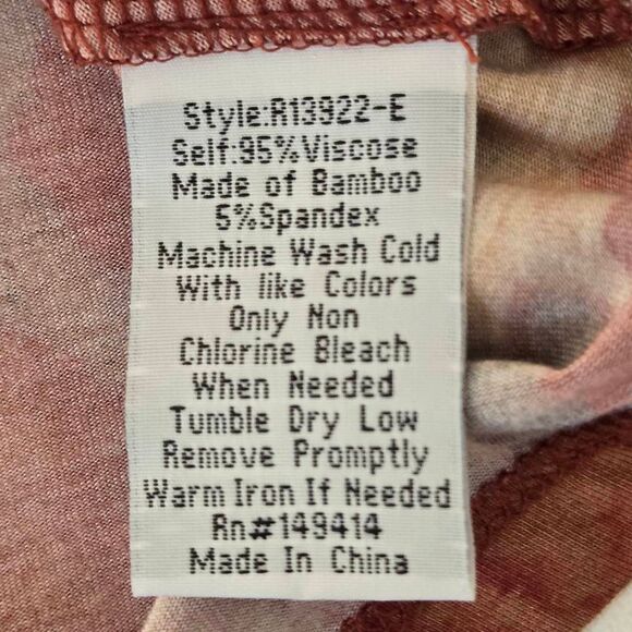 Johnny Was Womens Embers Floral Favorite Long Sleeve Vneck Swing Tee Rust Medium - Picture 7 of 9